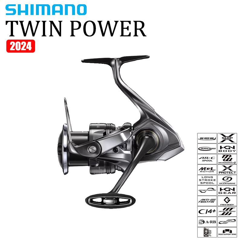 Shimano Reel Sienna - SHIMANO 2024 TWINPOWER بكرة غزل مياه