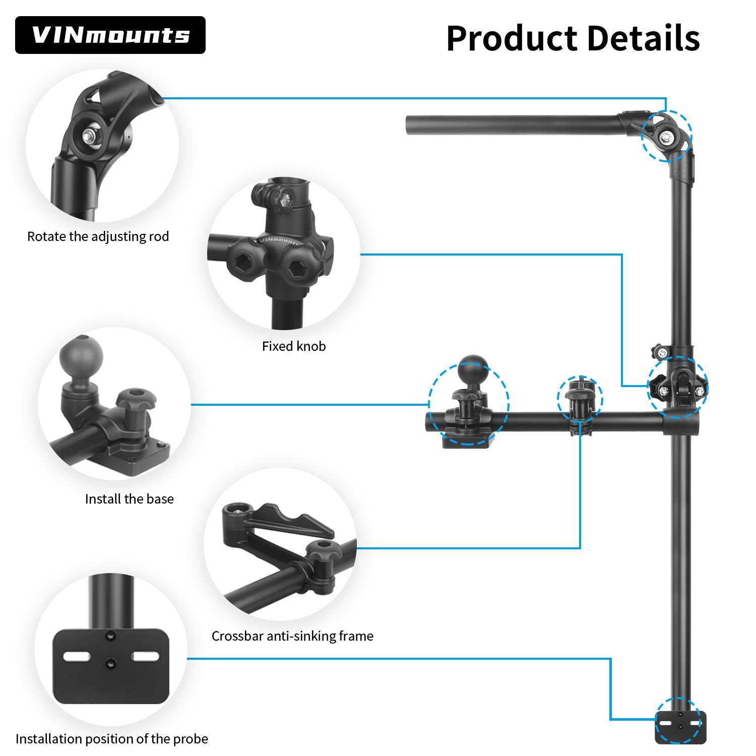 حامل صنارة صيد السمك VINmounts - مراجعة Fish Finder Mount وسعره